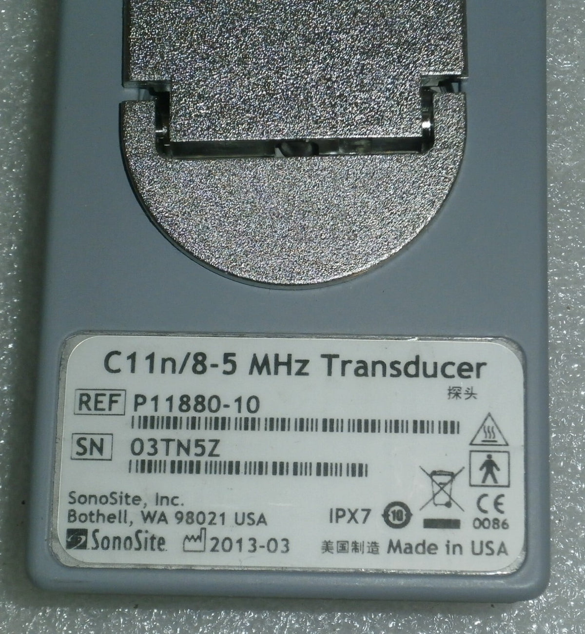 Sonosite (Fujifilm) C11n / 8-5 MHz P11880-10 Ultrasound Transducer for nanomaxx