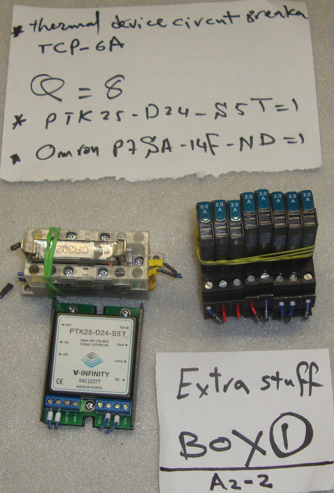 8 OF THERMAL DEVICE CIRCUIT BREAKER TCP-6A,ONE PTK 25-D24-S5T AND ONE OMRON P7S