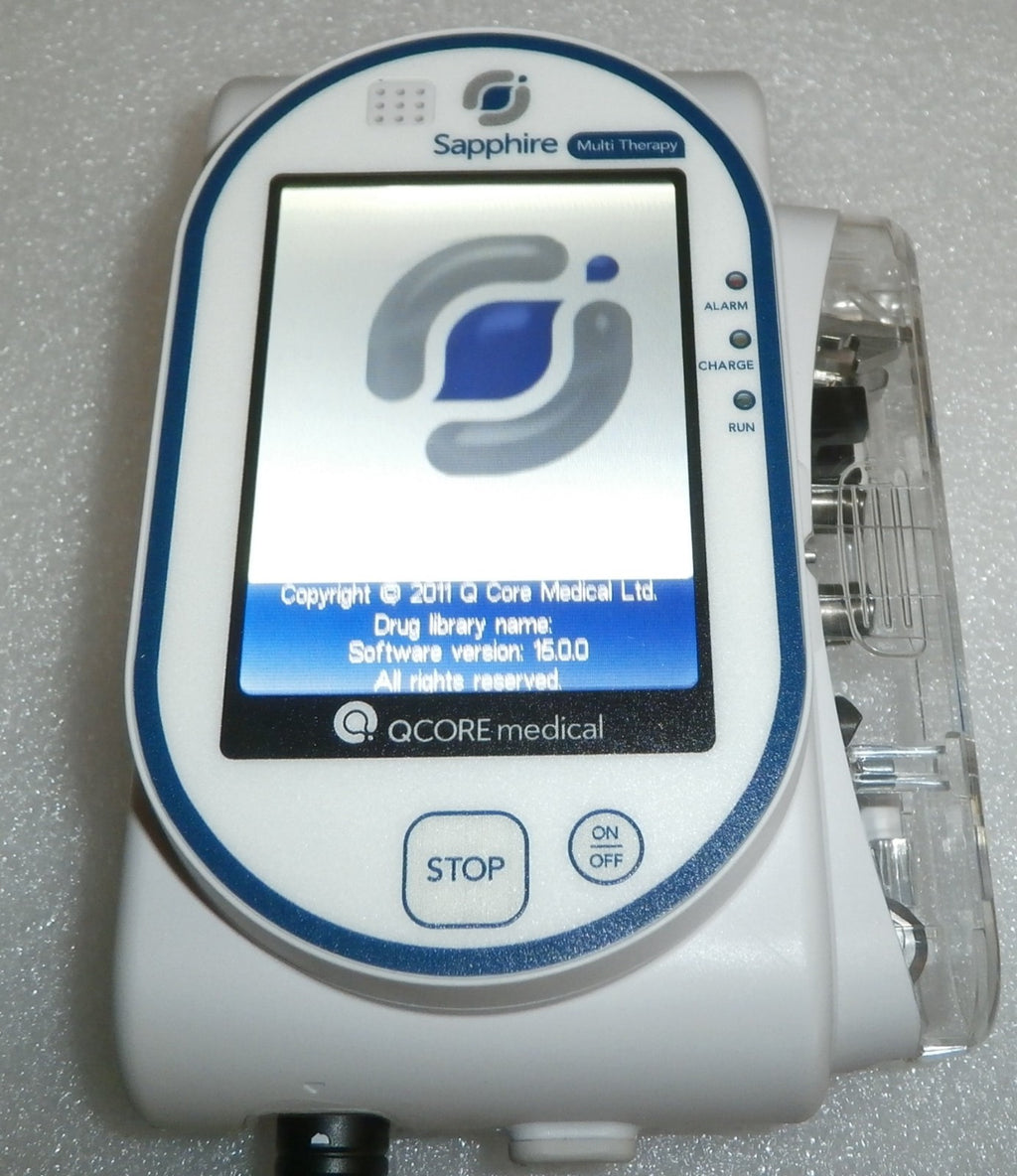 QCORE Sapphire multi therapy pump with accessories (has bad battery)