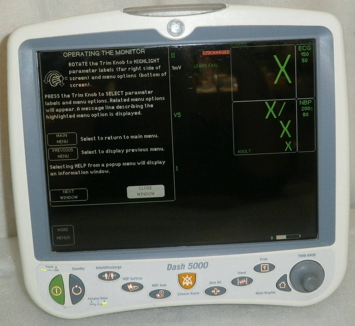 GE Dash 5000 Patient Monitor (no battery or cord included)