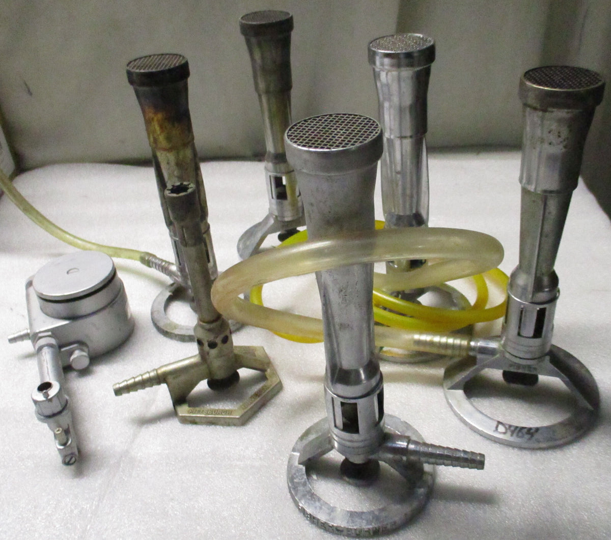 Lot of 5 bunsen burners LAB GAS BURNERS As pictures