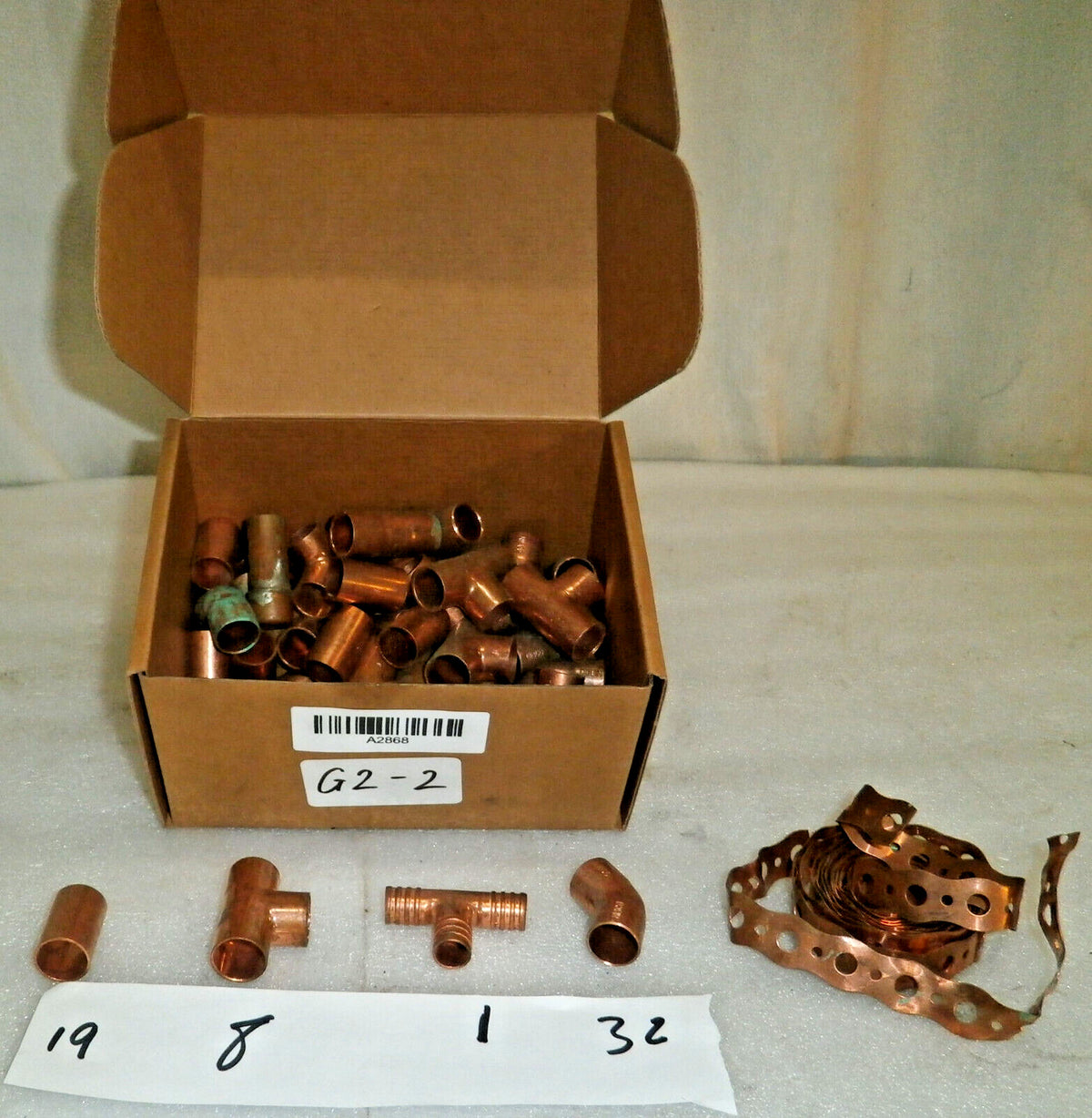 LOT OF COPPER PIPE FITTINGS COUPLER STOP