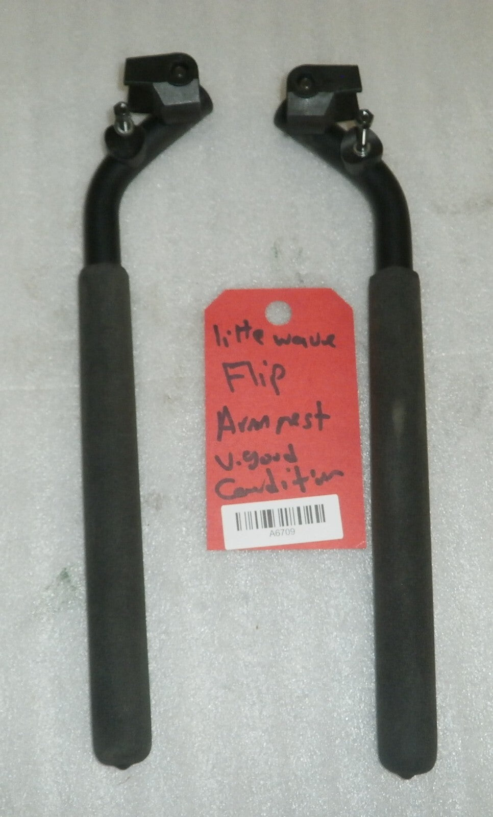PAIR OF WHEELCHAIR FLIP ARM REST MOUNTS FOR LITTLE WAVE