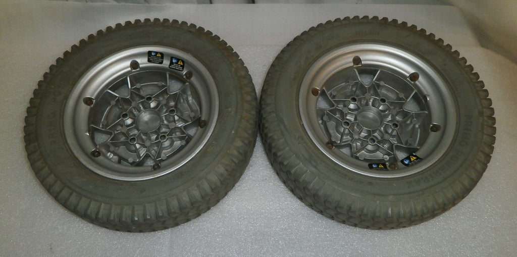 QUANTUM Q6 EDGE WHEELCHAIR WHEELS POWERTRAX 3.00-8 SOLID USED GOOD CONDITION