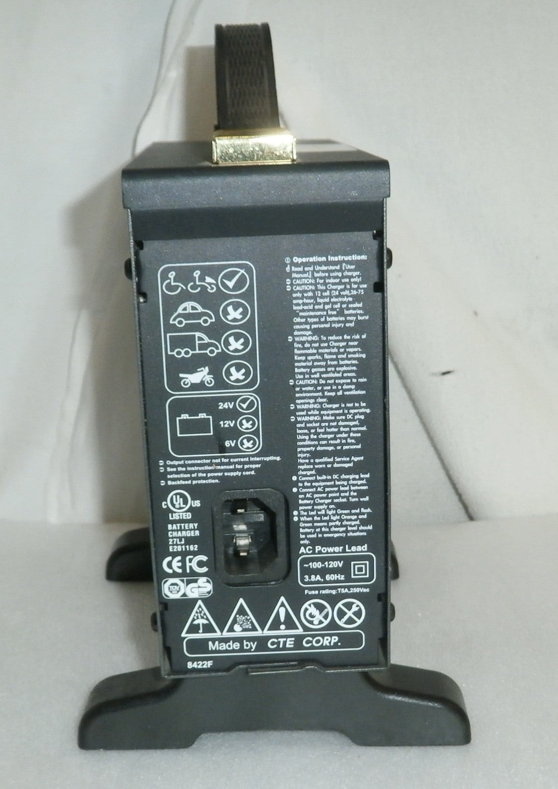 invacare CTE WHEELCHAIR BATTERY CHARGER 24V MODEL 4C24080A USED WORKS V GOOD