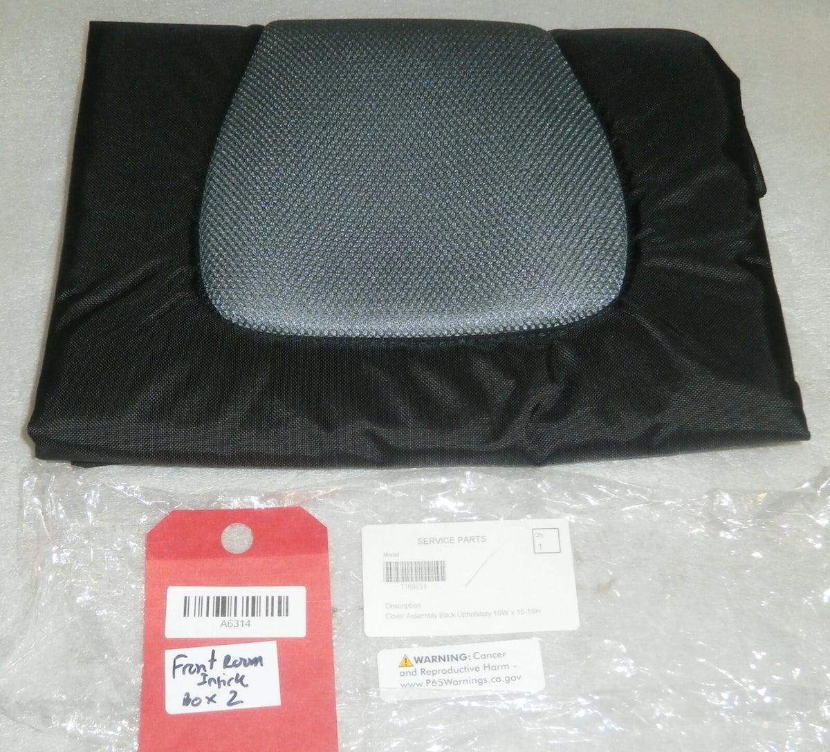 Invacare Cover Assembly Back Upholstery Size 16W x 15-19H Model 1168654