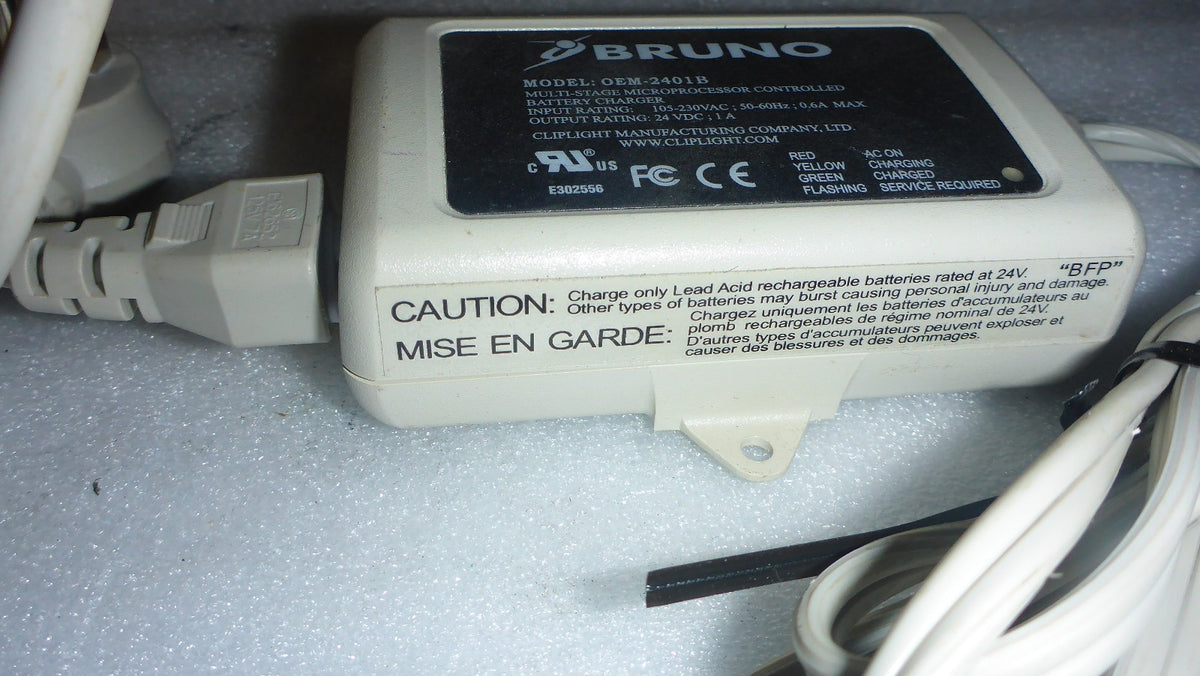 BRUNO STAIR LIFT CHARGER ORIGINAL 2401B USED VERY GOOD WORKING CONDITION