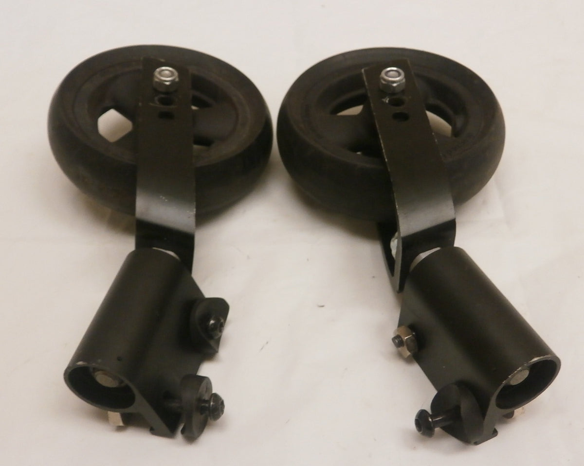 CATALYST WHEELCHAIR FORKS WITH CASTERS 5 INCH VERY GOOD CONDITION WITH BOLTS