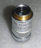 Leitz Wetzlar Germany 519847 *160/0.17 PL Fluotar 100/1.32 Oil Microscope