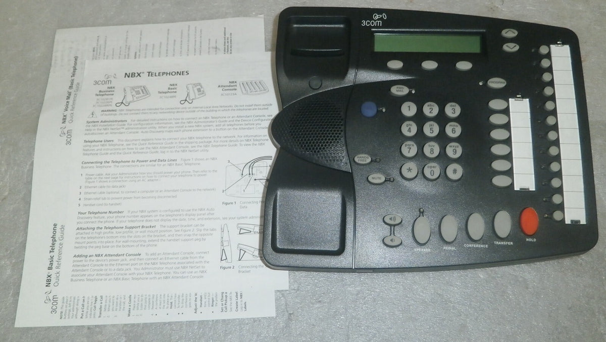 3Com 3C10226PE Business Telephone 655-0123-01 REV CB 2102PE