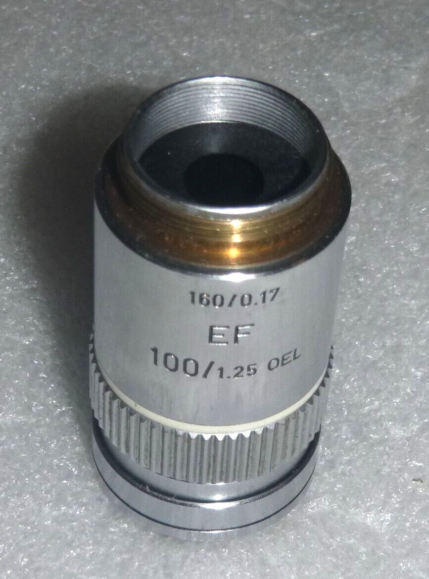 LEITZ WETZLAR GERMANY 519804/ 160/0.17 EF 100/1.25 OEL MICROSCOPE OBJECTIVE