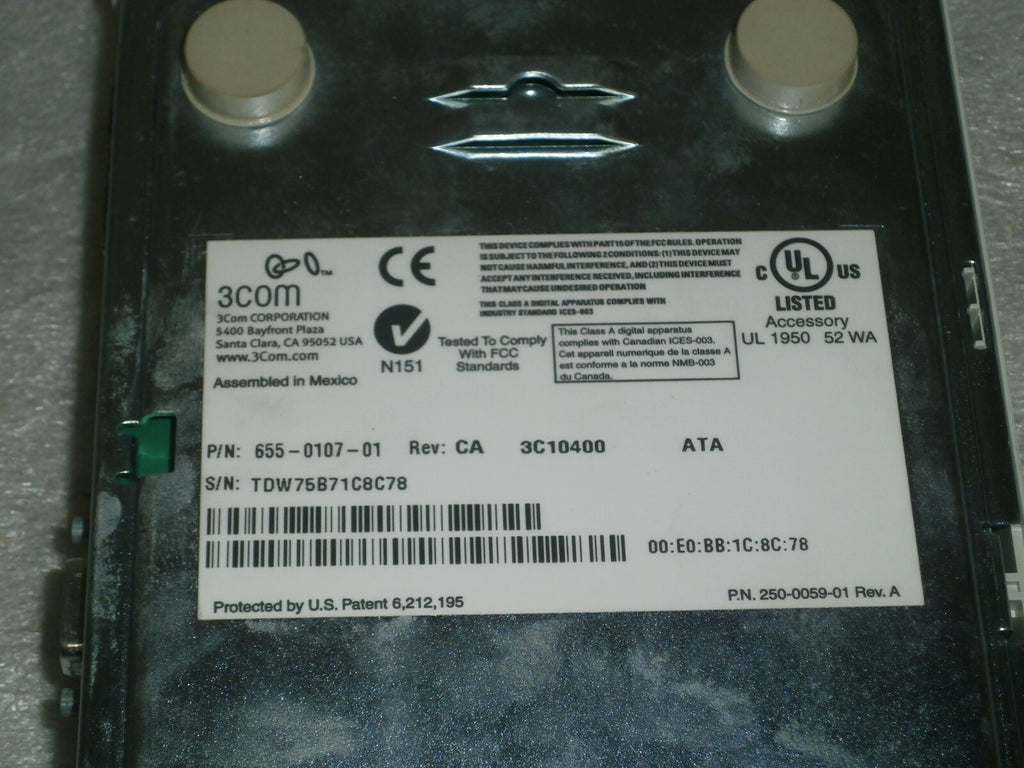 3Com 3C10400 NBX Analog Terminal Adapter 655-0107-01 POE Network Powered