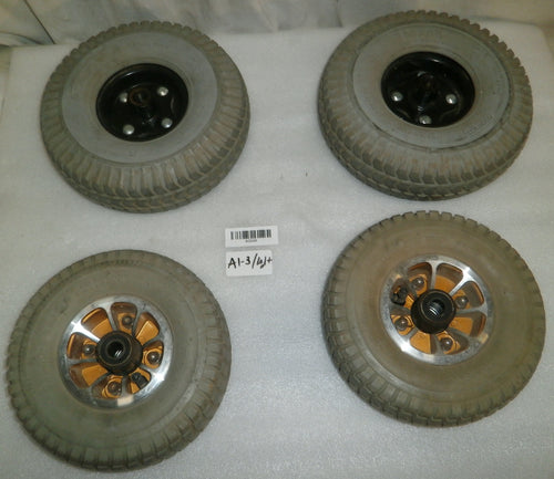 2 TIRES CHENG SHIN SIZE 9X3.5-4 AND 2 CHENG SHIN SIZE (3.00-4) 260X85 FROM GO