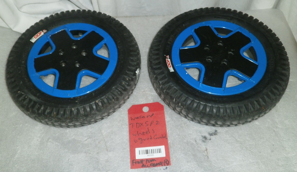 SET OF 2 INVACARE TDX-SP2 PRIMO POWERTRAXX 3.00-8 WHEELS GOOD CONDITION