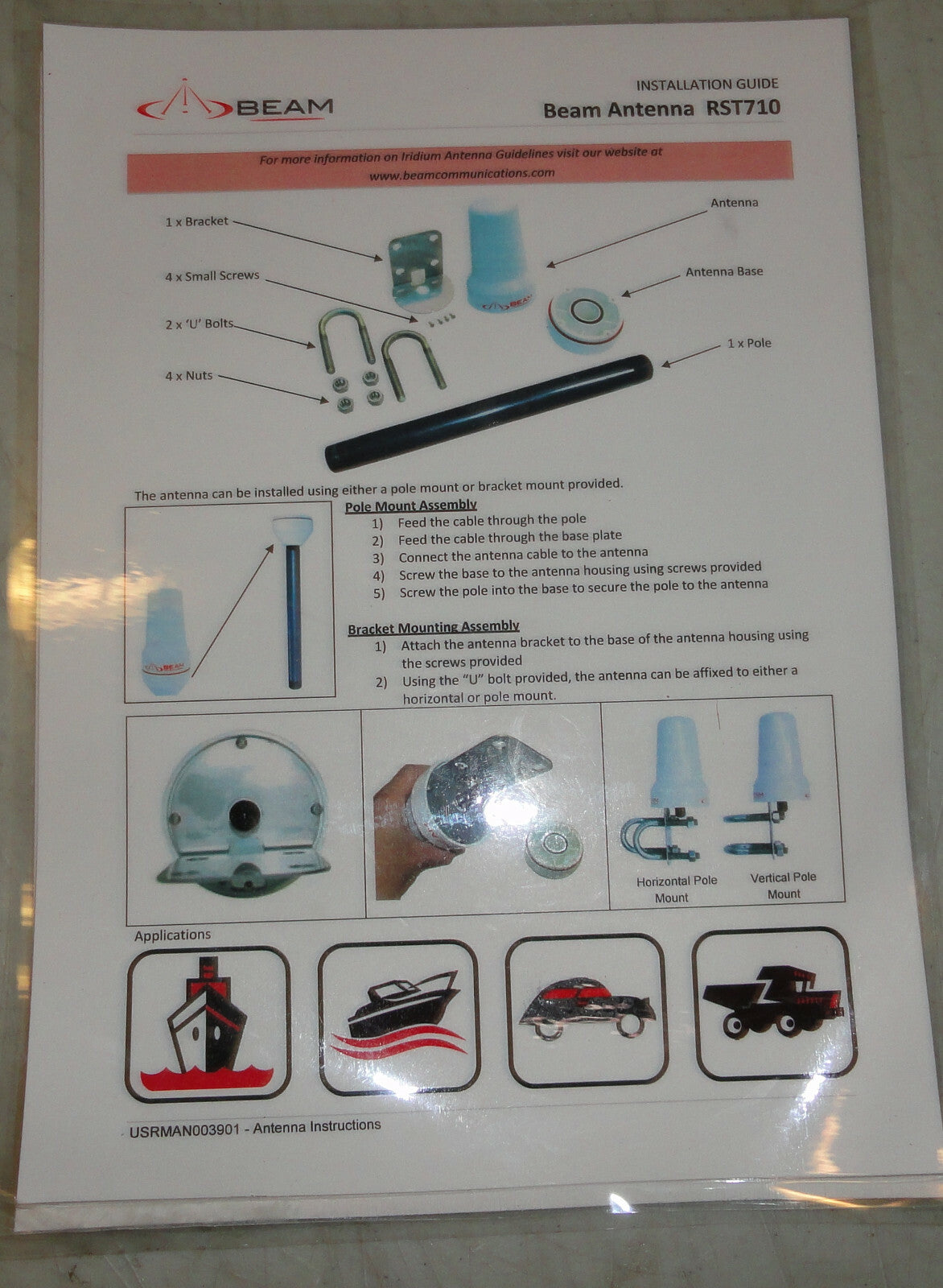 ANTENNA BEAM RST710 come as pictures not tested