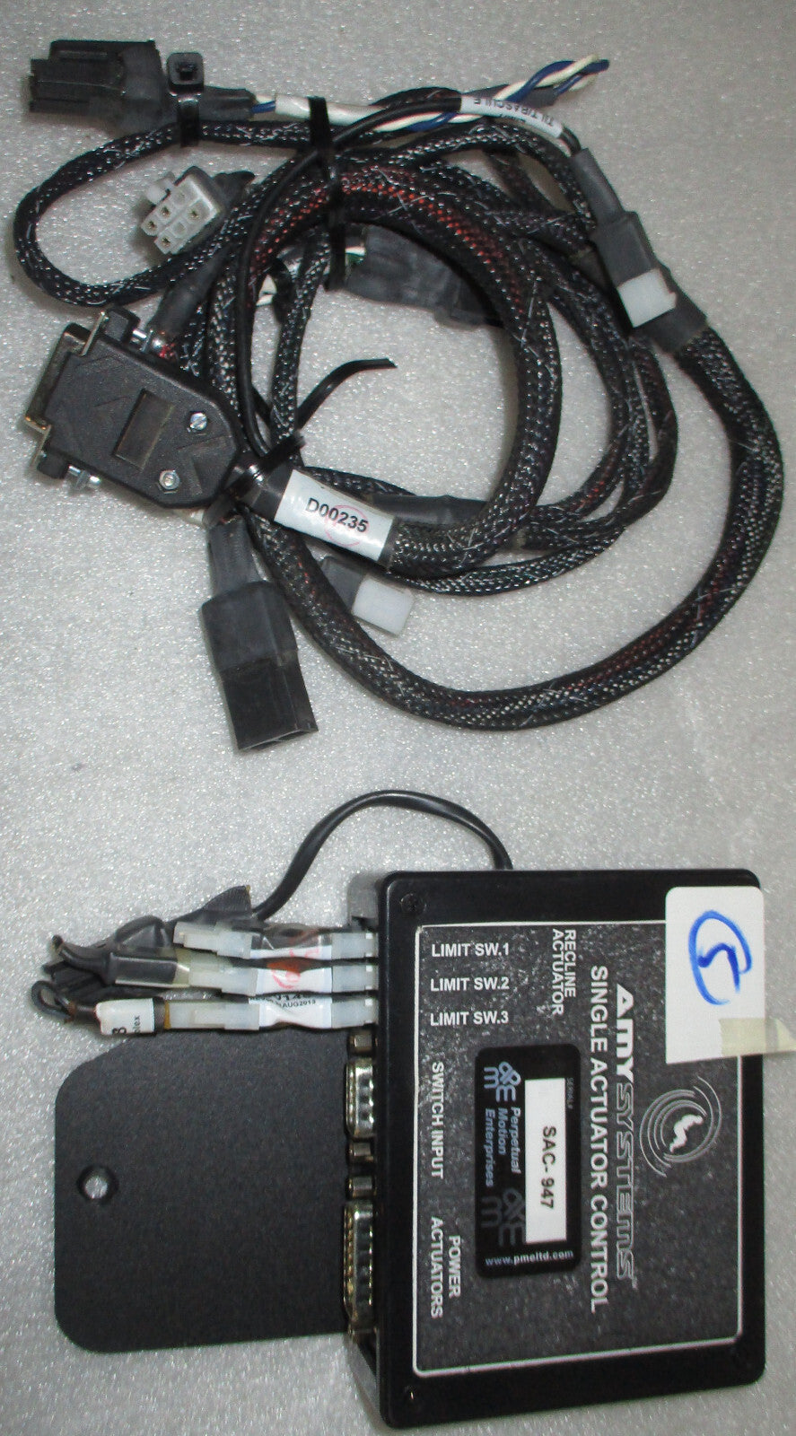 AMY SYSTEMS SINGLE ACTUATOR CONTROL SAC-947 WITH CABLES AS PICTURES