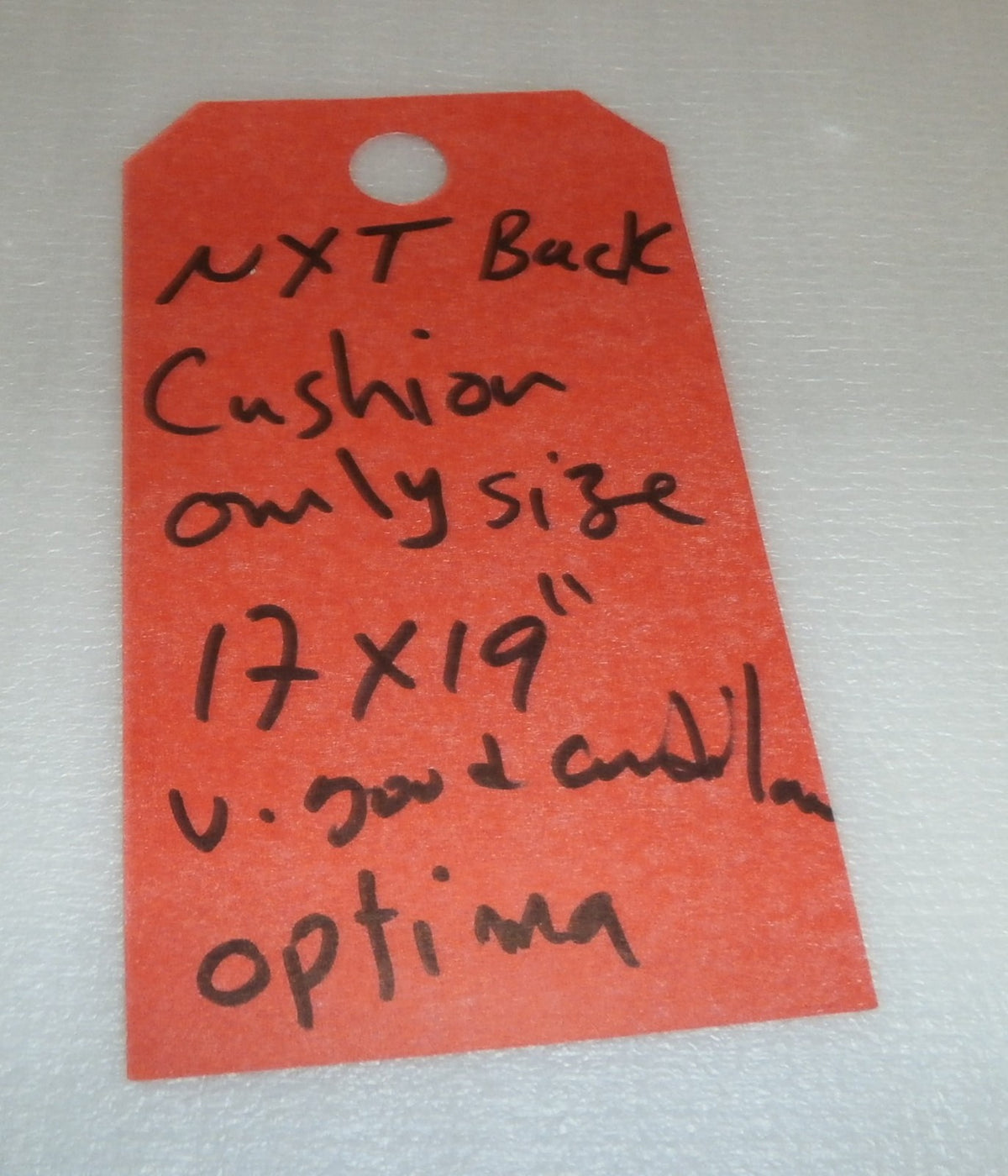 NXT OPTIMA WHEEL CHAIR BACK CUSHION ONLY 17 X 19" VERY GOOD CONDITION