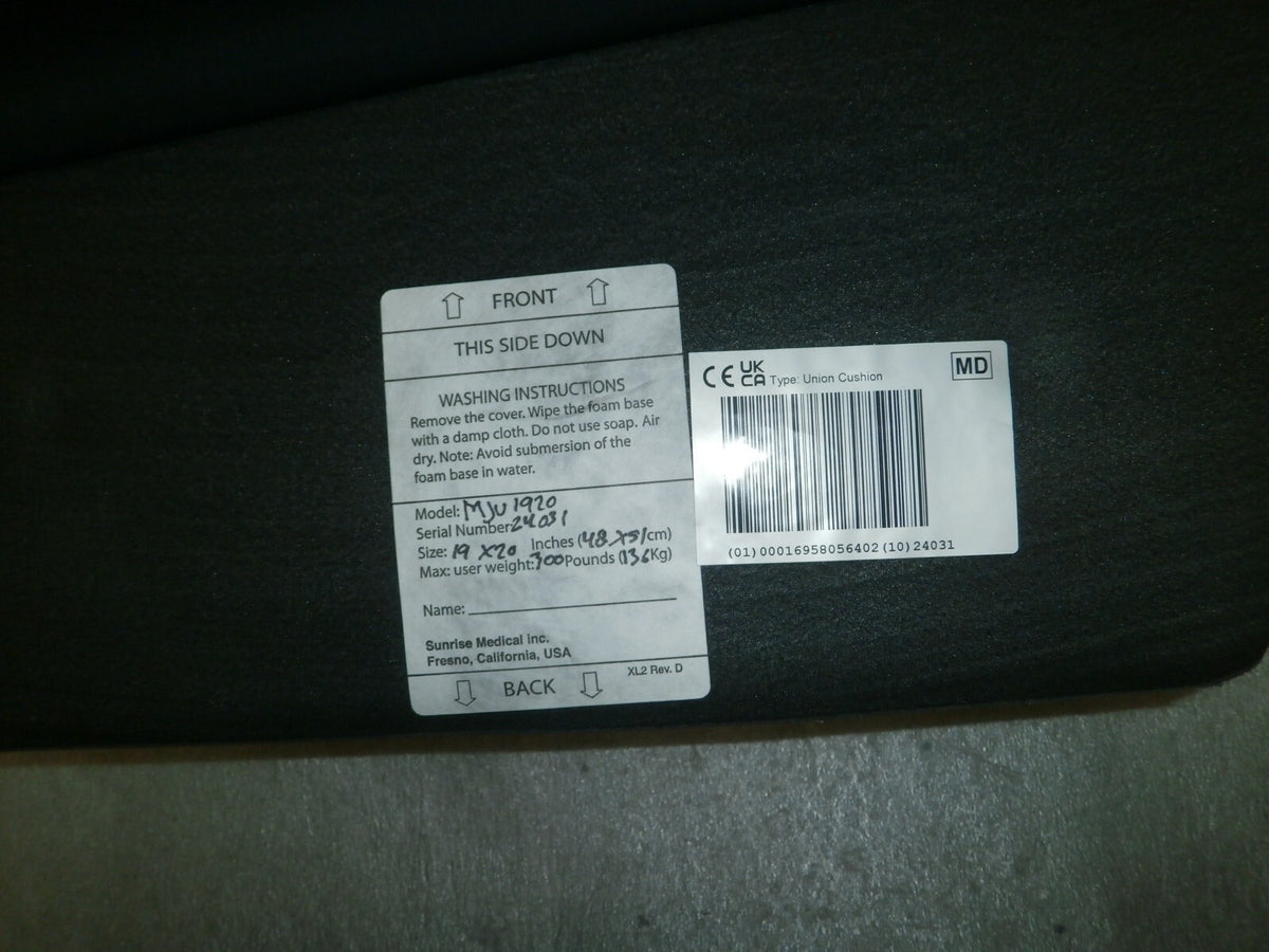 Wheelchair Jay Union Cushion CA30811 Size 19x20" MJU1920 MAX 300 POUNDS