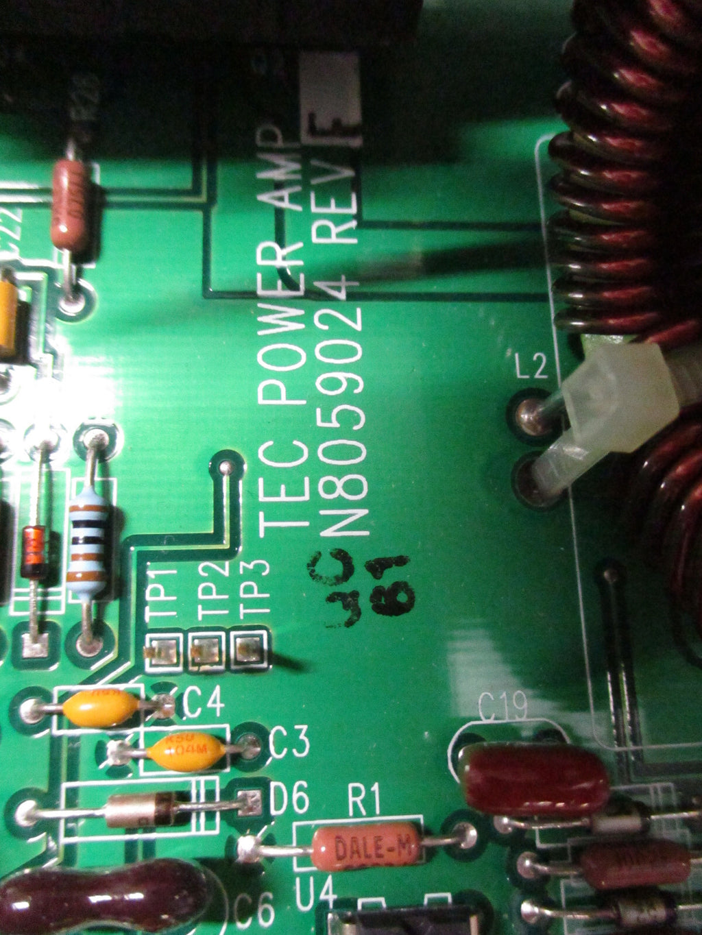 POWER AMPLIFIER TEC POWER AMP -BOARD N8059024 REV F FROM DETECTION SYSTEM API PR