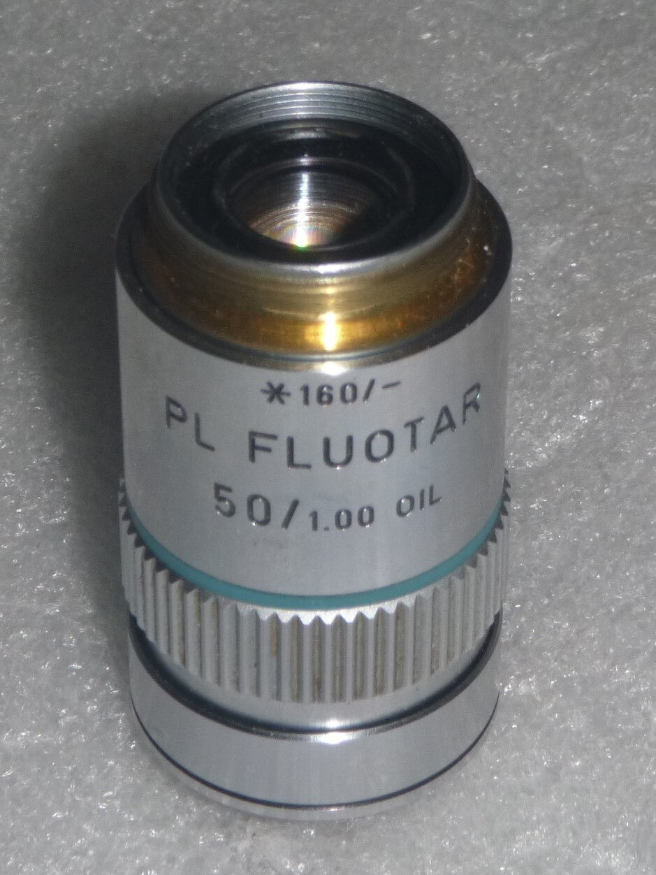 Leitz Wetzlar 518044 PL Fluotar 50/1.00 Oil *160/- Microscope Objective Lens