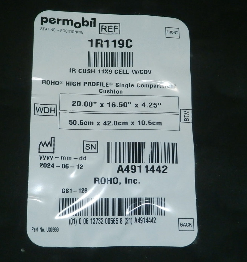 ROHO 20X16.5X4.25 WHEELCHAIR CUSHION GOOD CONDITION WITH COVER AND PUMP