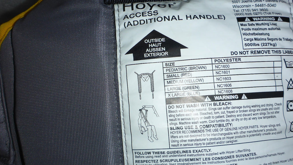 HOYER ACCESS ADDITINAL HANDLE PATIENT SLING MEDIUM SIZE VERY GOOD CONDITION