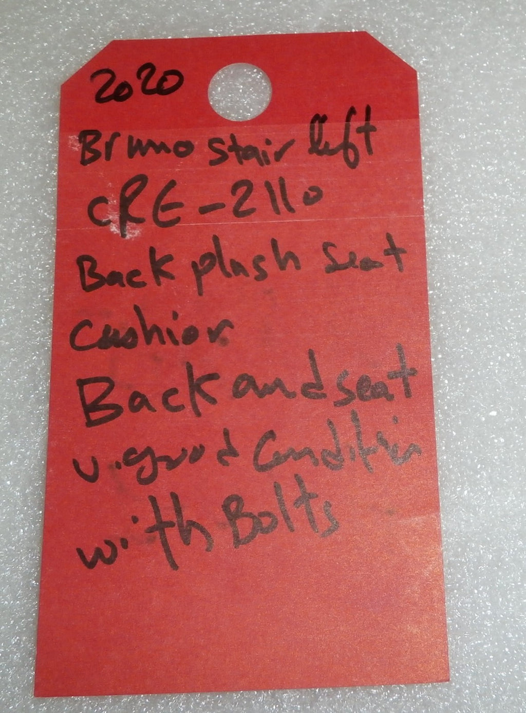 bruno CRE- 2110 stair lift 2020 back plash and seat cushion only with bolts