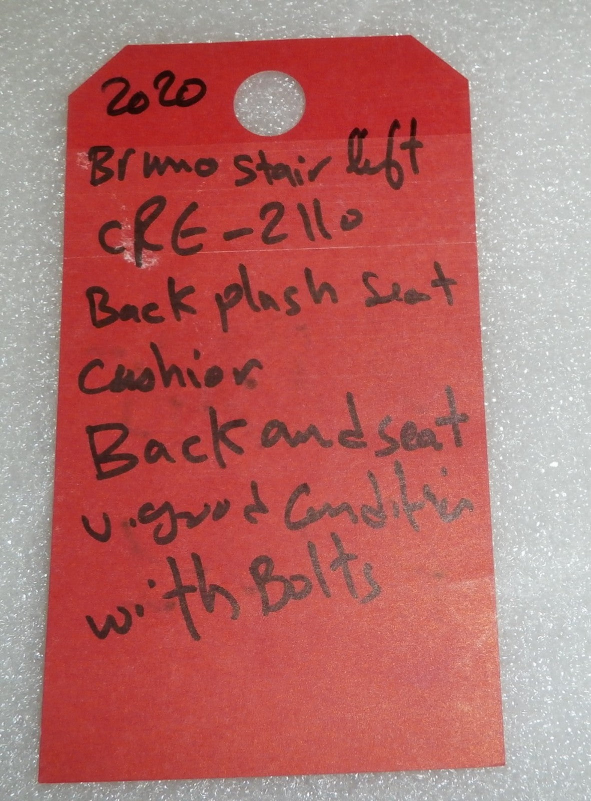 bruno CRE- 2110 stair lift 2020 back plash and seat cushion only with bolts