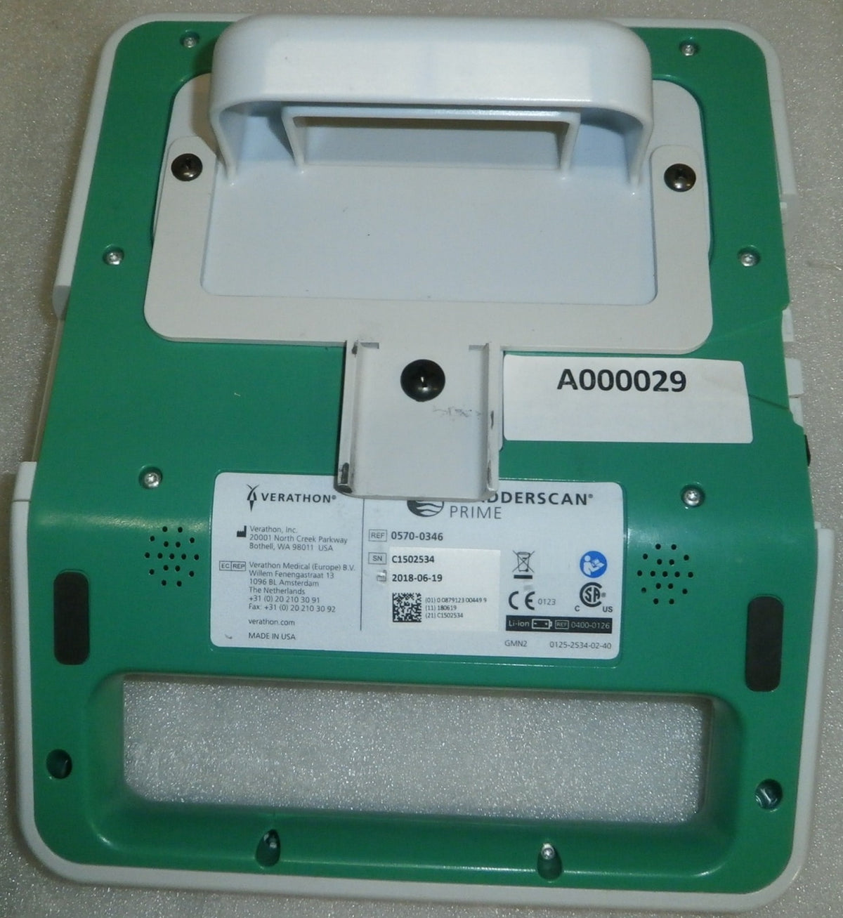 Verathon BladderScan Prime PlusScanner 0570-0346 w/battery
