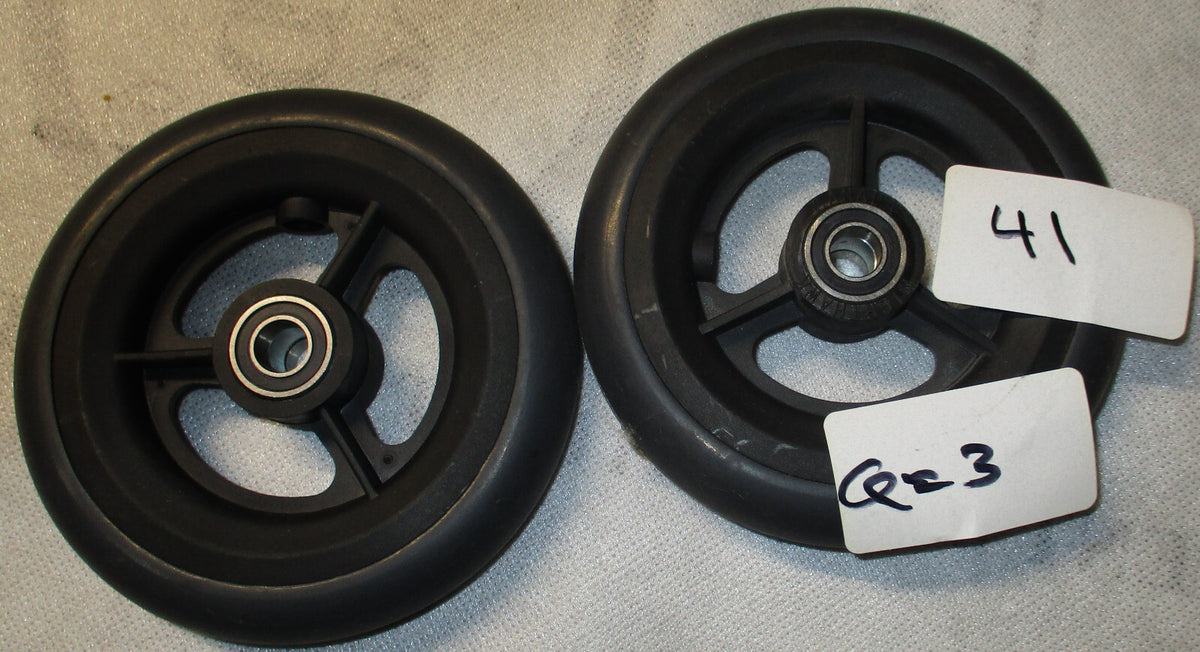 Lot / Set of 2 Rubber Front Caster Wheels 5" x 1" For Wheelchair