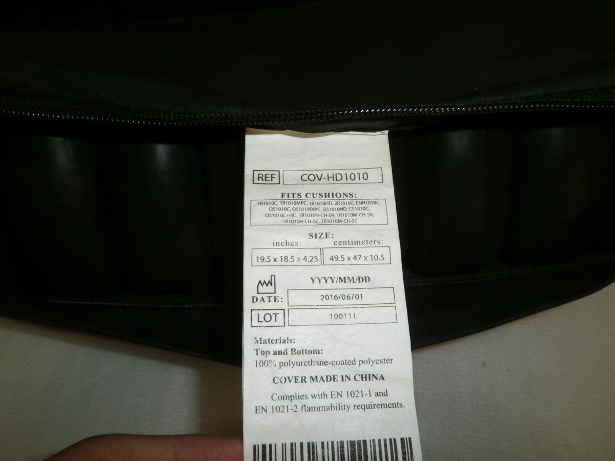 ROHO WHEELCHAIR CUSHION 19.5X18.5X4.25 INCH WITH COVER AND PUMP GOOD CONDI