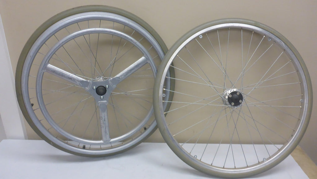 LOT OF TWO-ONE HAND DRIVE WHEELS 24 INCH FOR MYON WHEELCHAIR USED GOOD CONDITION