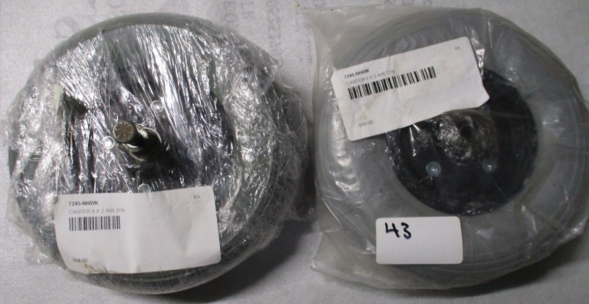 SET OF TWO CASTER Nighthawk 7245-NHWK 8 X 2 AIR 7/16 AIR NEW CONDITION