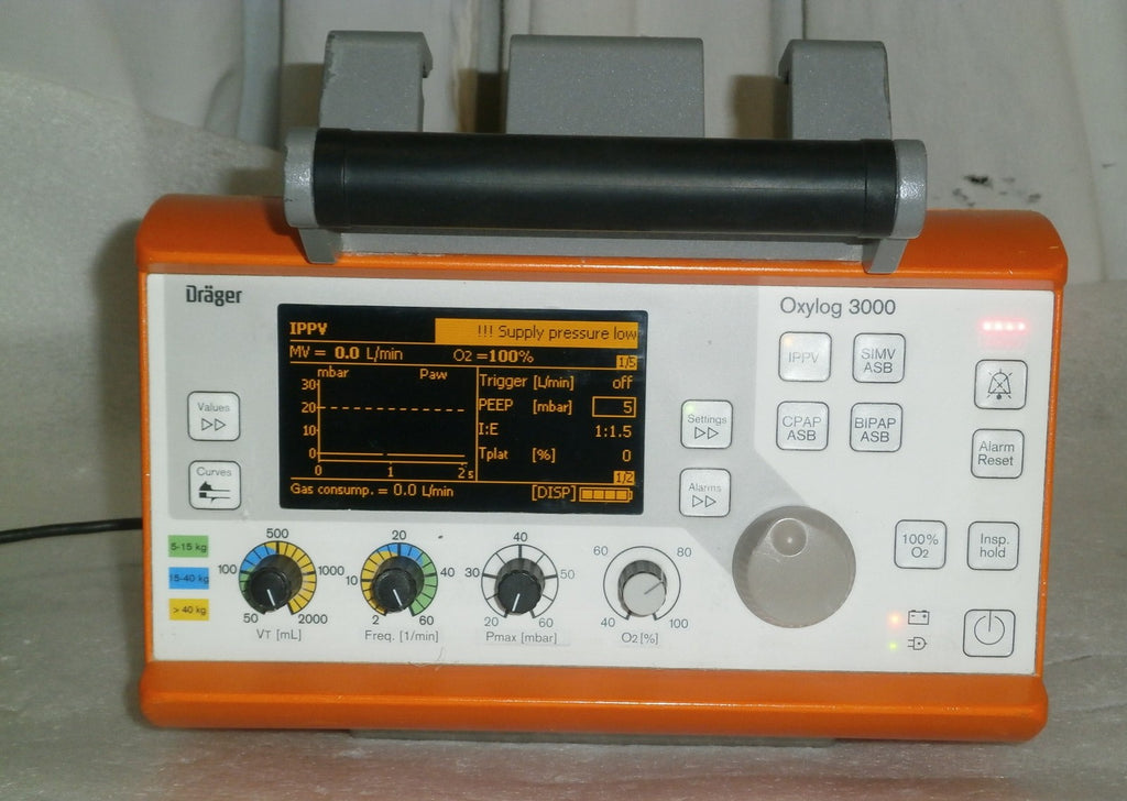 Drager Oxylog 3000 Ventilator 2M86955 - No Power Supply