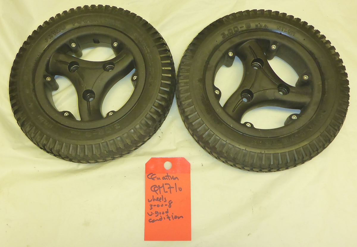 A7137 QUICKIE QM 710 WHEELCHAIR WHEELS PRIMO 3.00-8 SOLID AS PHOTO V GOOD COND