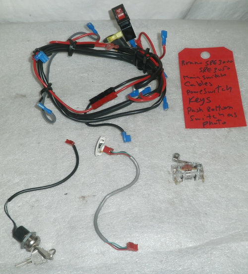 BRUNO SRE-3000/ SRE3050 MAIN SWITCH CABLES W/ POWER SWITCH KEYS & PUSH BUTTON
