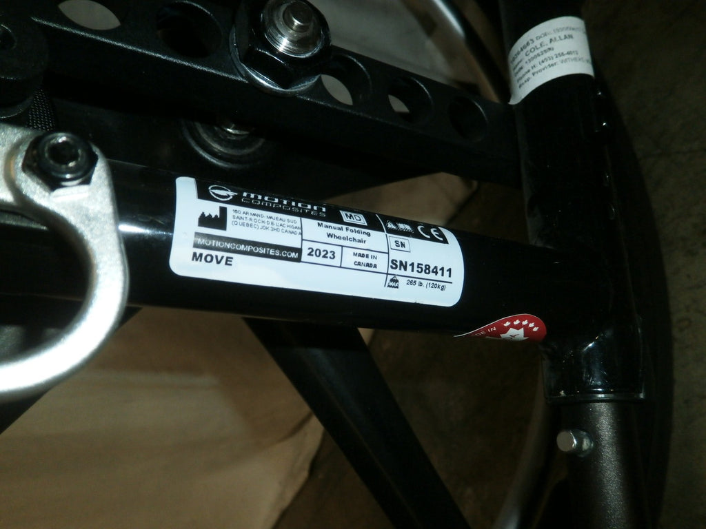 2022 16" SEAT WIDTH MOTION COMPOSITES MOVE WHEELCHAIR (no footrests)