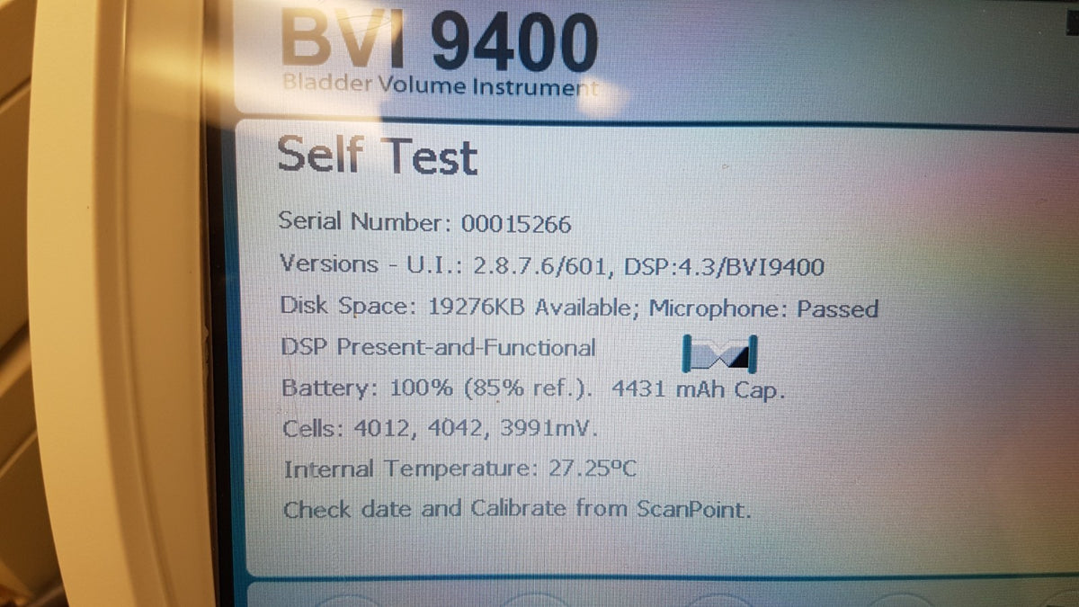 Verathon BVI 9400 Bladder Scan w/ Probe, Battery