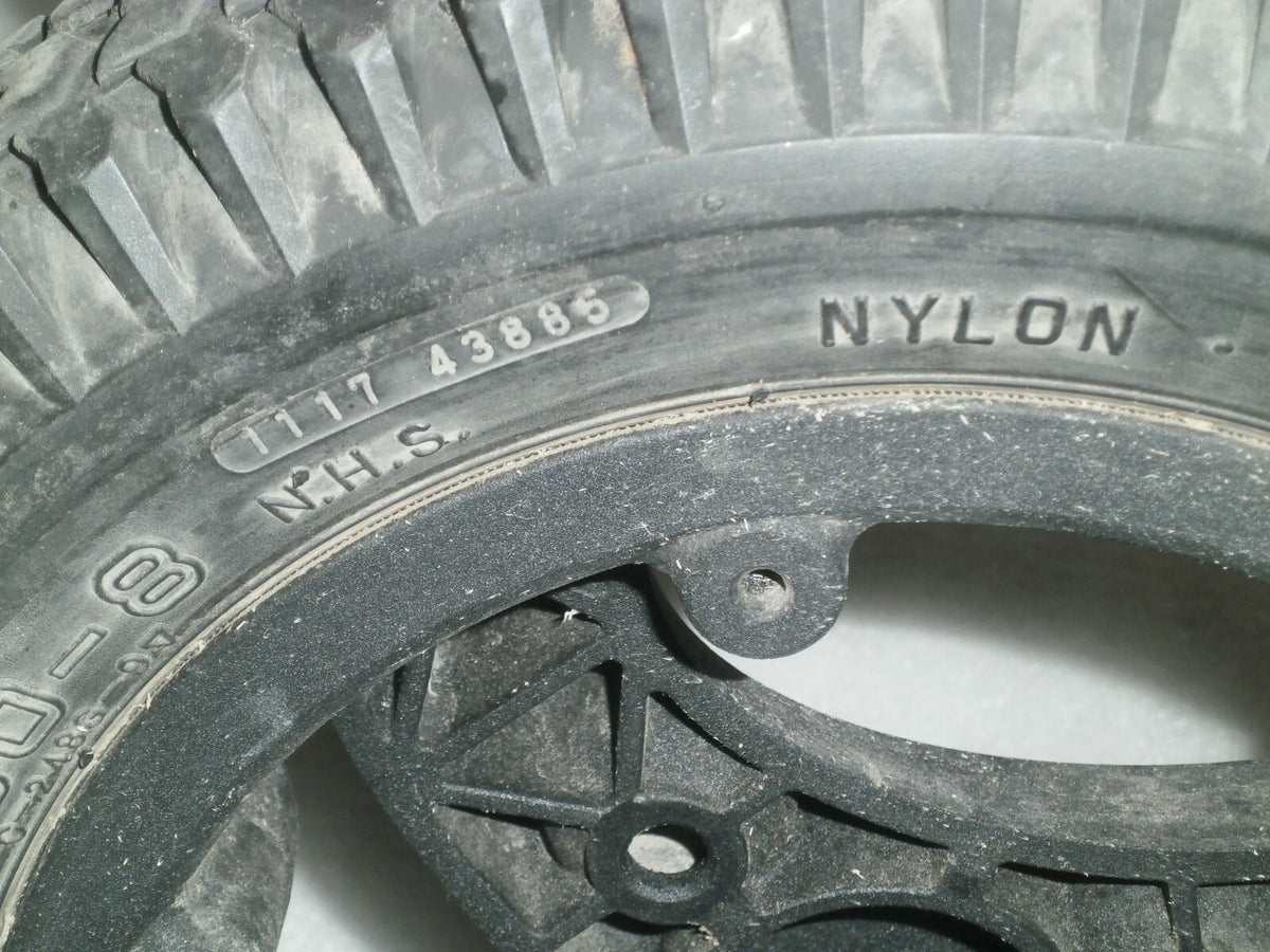 LOT OF 2 QUANTUM QM-710 PRIMO POWERTRAX WHEELS 3.00-8 SOLID VERY GOOD CONDITION