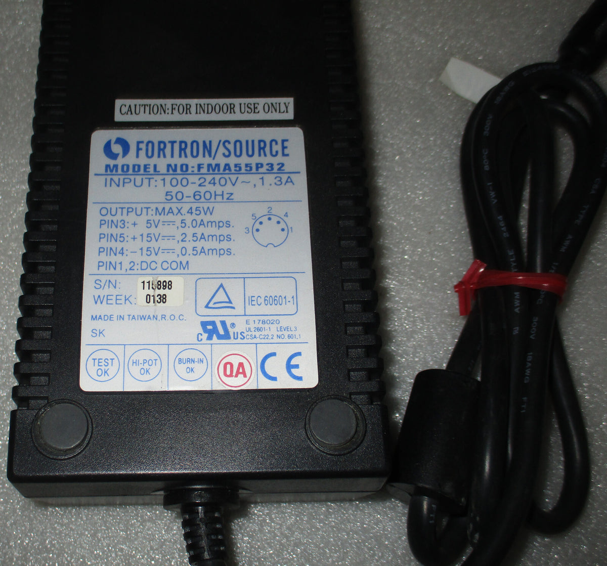 FORTRON SOURCE 45 Watt Medical Switching Power Supply FMA55P23 +5V 5A +12V 3A