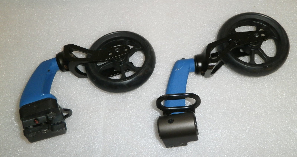 KI MOBILITY LITTLE WAVE 12 INCH SEAT WIDTH FORKS AND CASTERS 5 INCH VERY GOOD