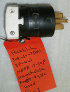 Lot Of 3 HUBBELL 30A-20-250V 3P-4W NEMA 15-30P Straight -8431C, Angle-8432C Used