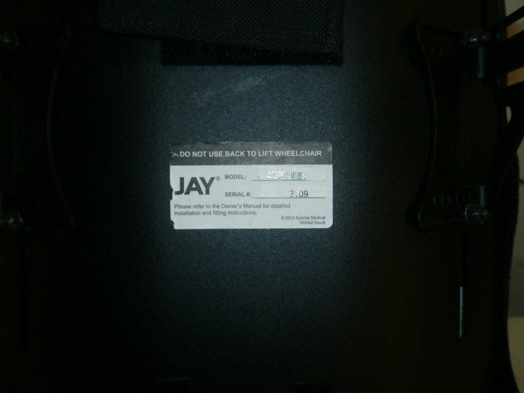Wheelchair Back Jay Union Model JUNPDCUTM16SH H20" (15"-17" Width) w/ Brackets