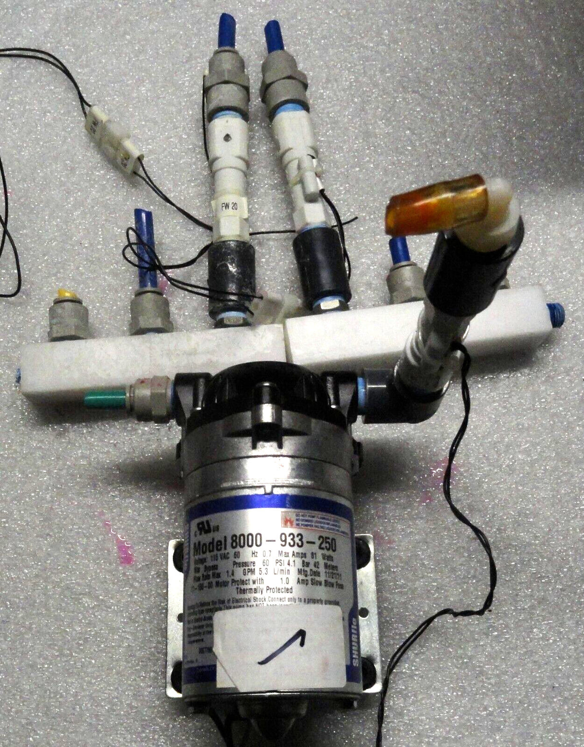 XL-48 ULTRASONIC CLEANING SYSTEM Shurflo # 8000-933-250 Diaphragm Pump & Parts