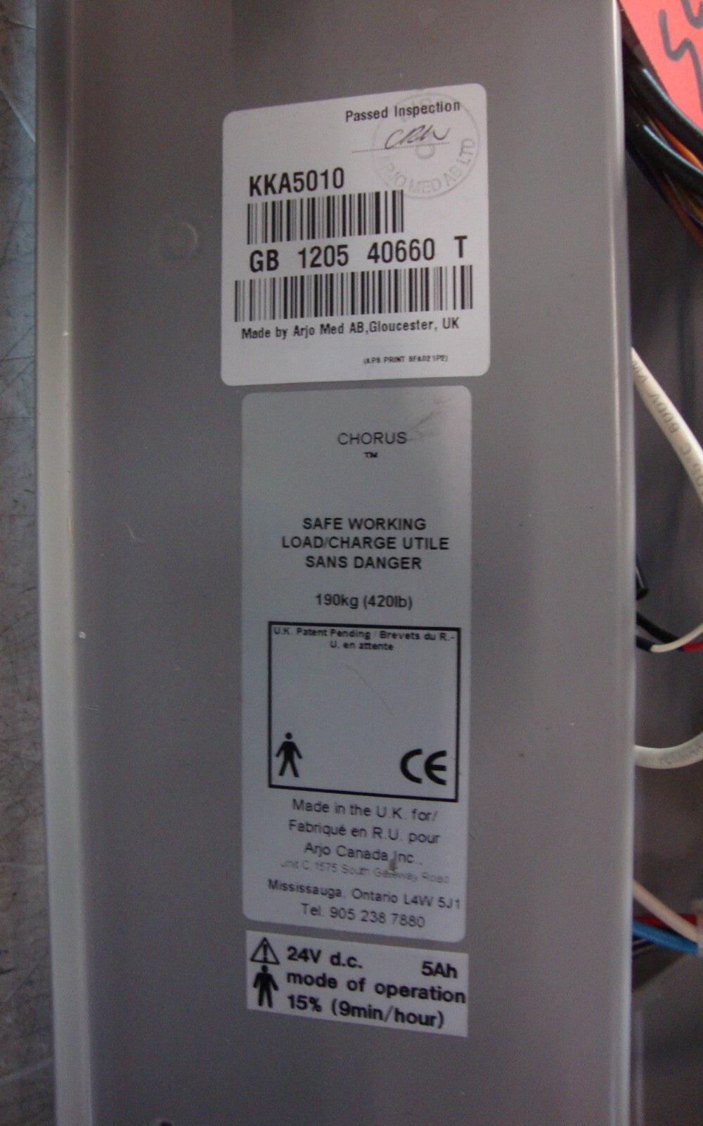 Arjo Chorus Floor Lift Main Control Part KKA5010 With Function Board No seal