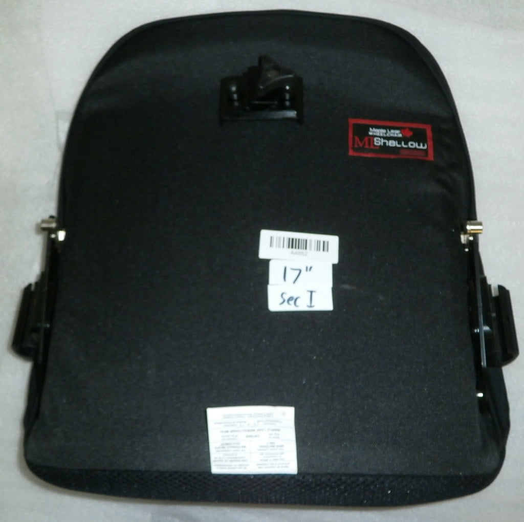 MAPLE LEAF ML SHALLOW WHEELCHAIR BACK SIZE 17" REG NO245555 VERY GOOD CONDITION