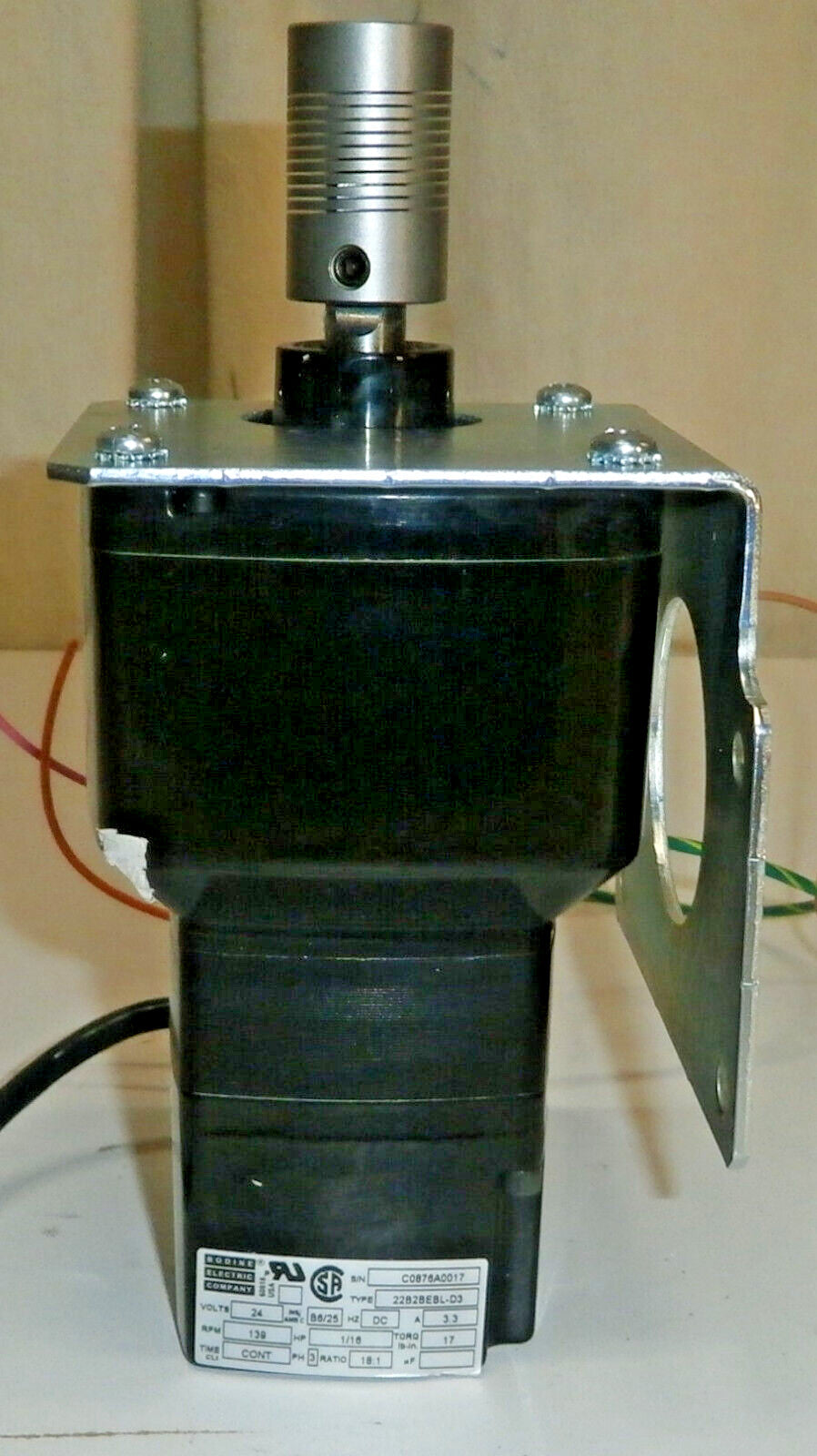 Bodine 22B2BEBL-D3/C0876A0017 Parallel Shaft Gearmotor