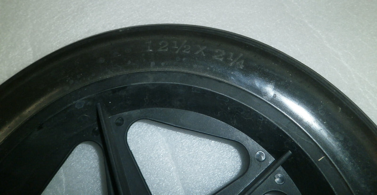 LOT OF 2 SOLID WHEELS 12.5 X 2 1/4 USED GOOD CONDITION