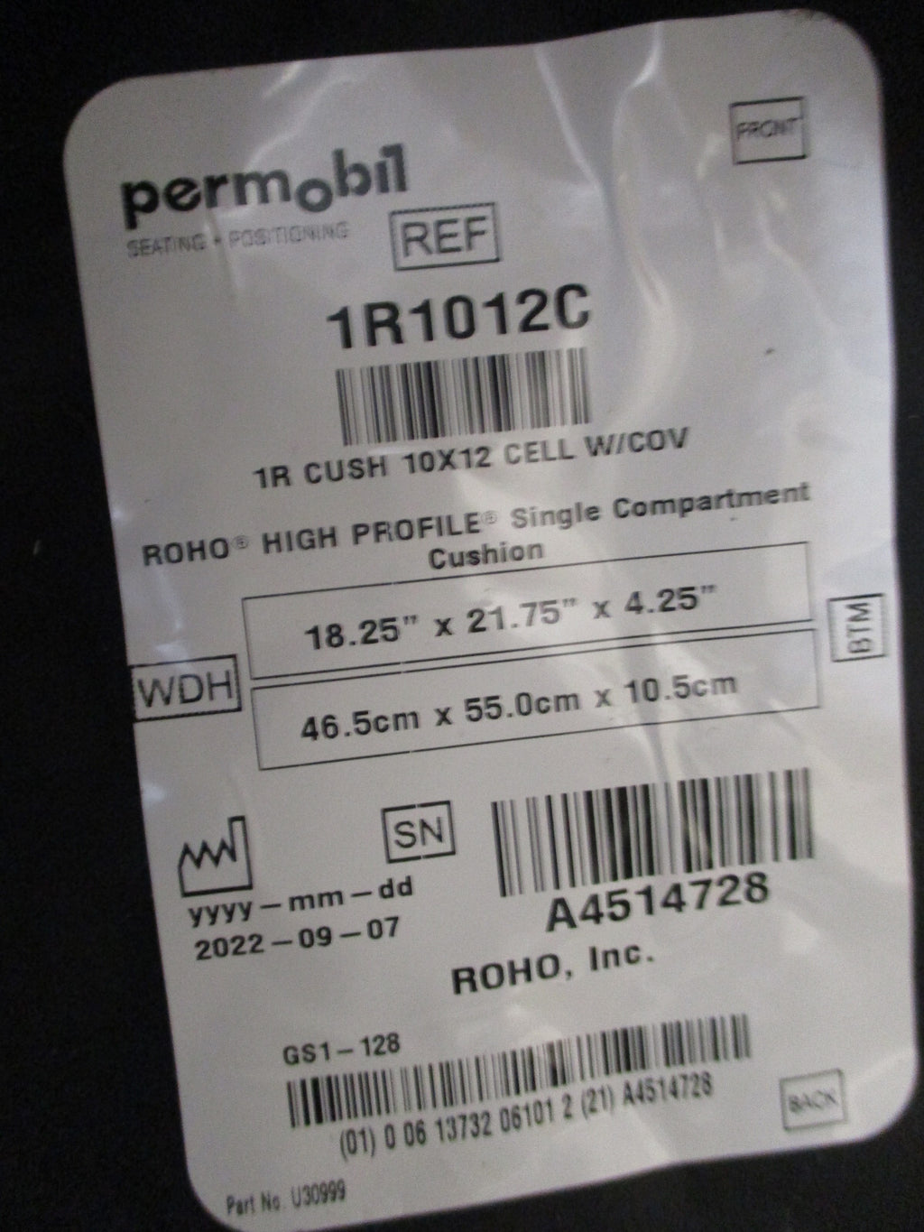 PERMOBIL WHEELCHAIR CUSHION 18.25X21.75X4.25 INCH MODEL 1R1012C perfectCONDITION