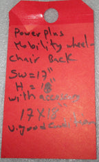 Power Plus Mobility Cushion back 17x18 INCH with Accessories VERY GOOD CONDITION